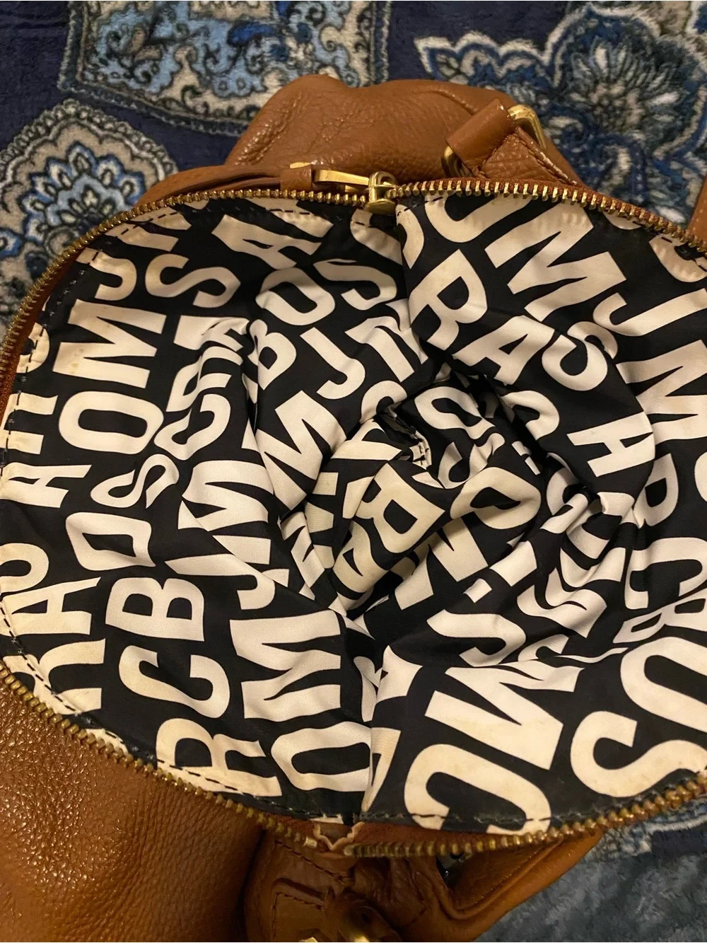 Marc by Marc Jacobs Tan Pebbled Leather Crossbody with Gold Plaque